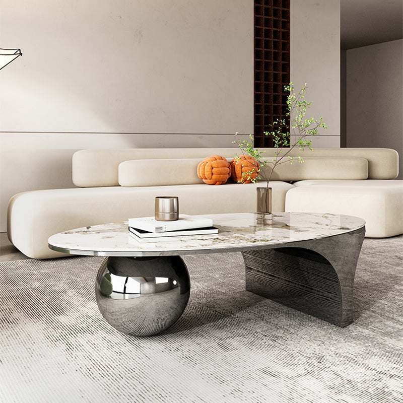 Slate Coffee Cocktail Table Glam Abstract Coffee or End Table