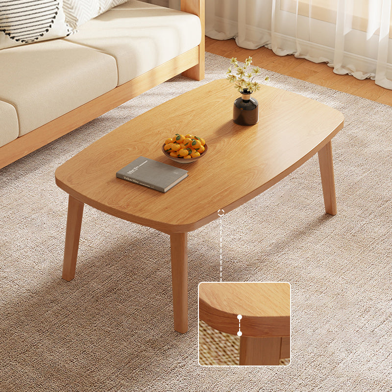 Modernistic Wooden Coffee Table Elliptical 4 Legs Cocktail Table