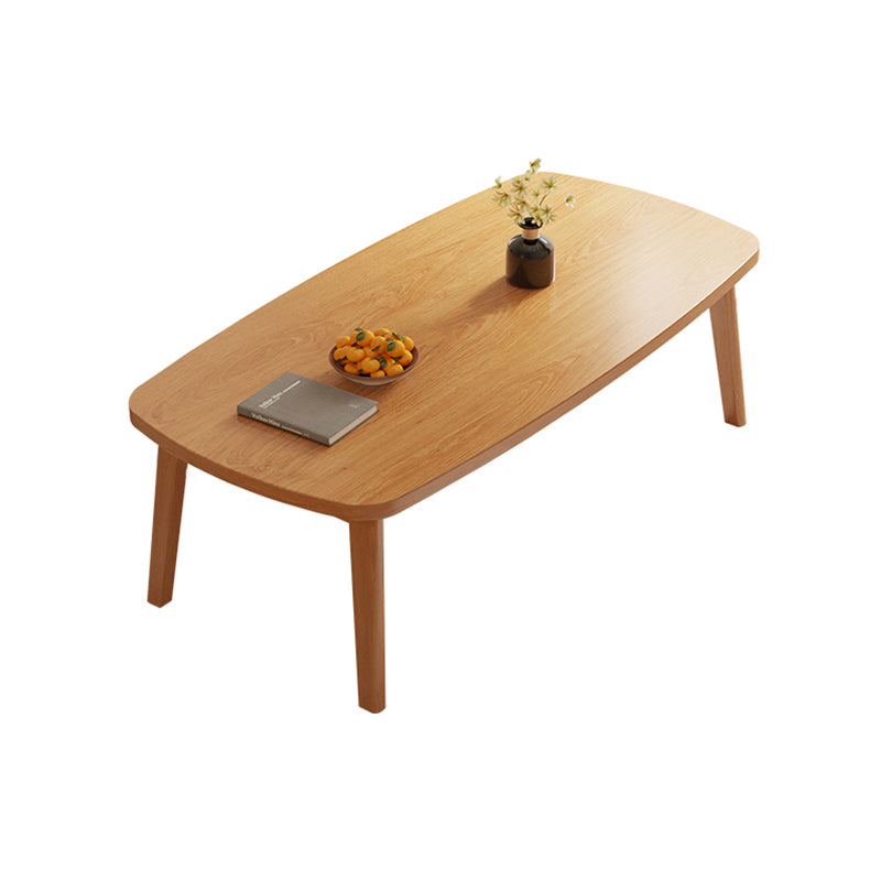 Modernistic Wooden Coffee Table Elliptical 4 Legs Cocktail Table