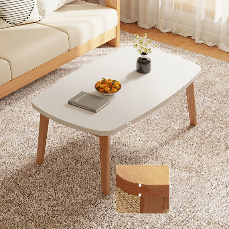 Modernistic Wooden Coffee Table Elliptical 4 Legs Cocktail Table