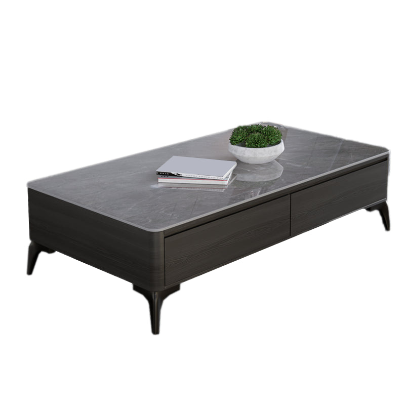 16"H Contemporary Cocktail Table Storage Rectangle Coffee Table