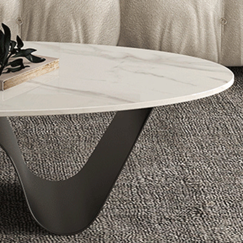 Slate Top Coffee Cocktail Table Abstract Oval Coffee or End Table