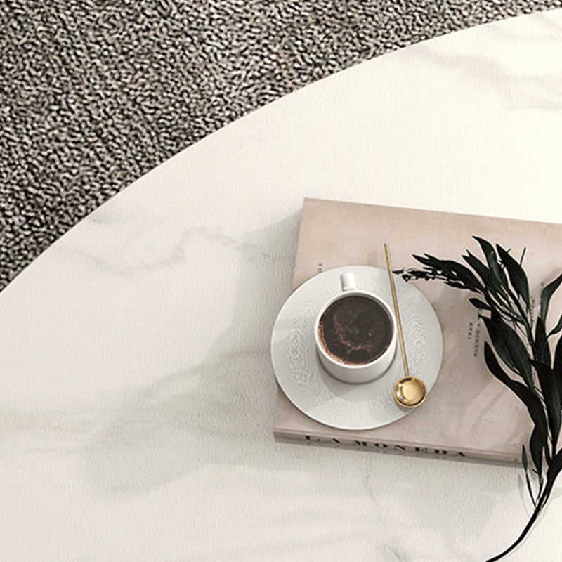 Slate Top Coffee Cocktail Table Abstract Oval Coffee or End Table