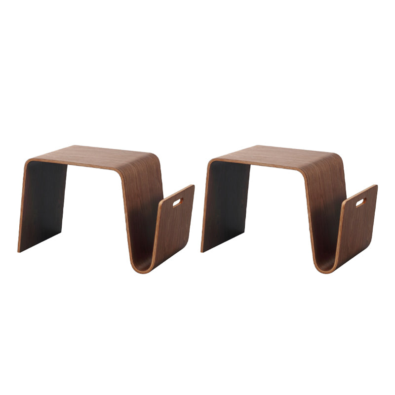 Contemporary Side End Table Solid Wood with Storage Living Room Corner Table