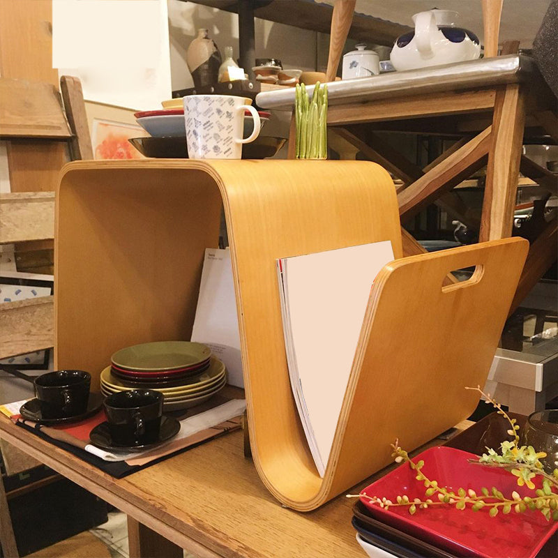 Contemporary Side End Table Solid Wood with Storage Living Room Corner Table