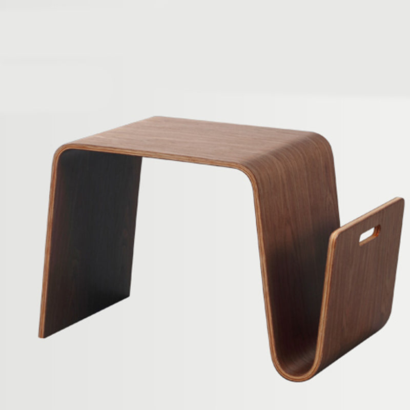 Contemporary Side End Table Solid Wood with Storage Living Room Corner Table