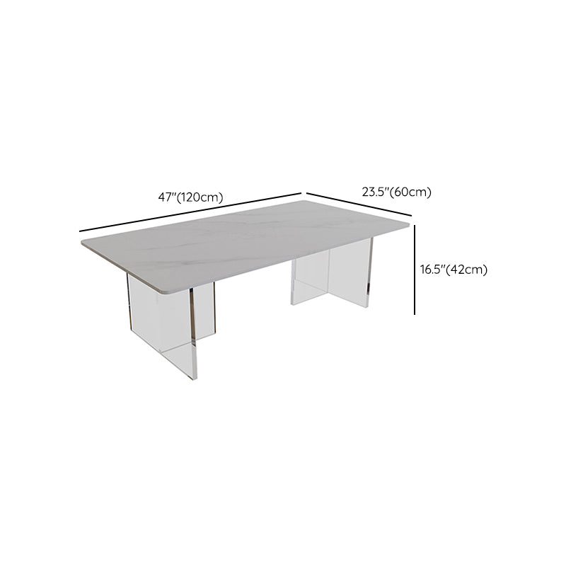 Slate Top Coffee Cocktail Table Sled Rectangle Coffee or End Table