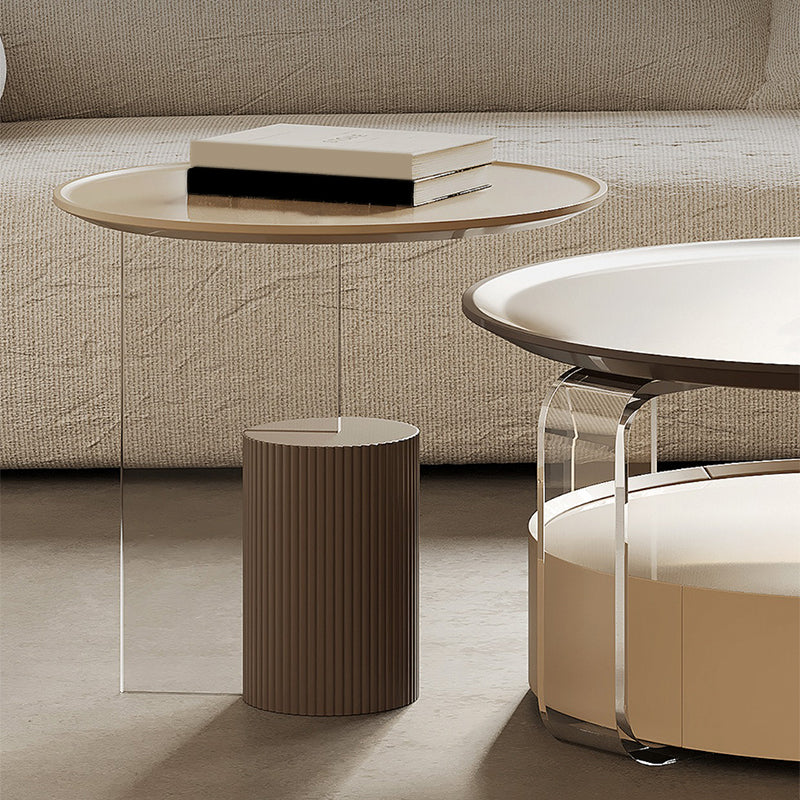 Contemporary Cocktail Table Round Storage Coffee Cocktail Table