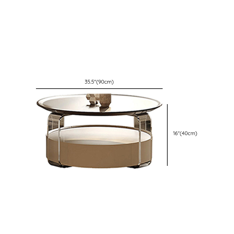 Contemporary Cocktail Table Round Storage Coffee Cocktail Table