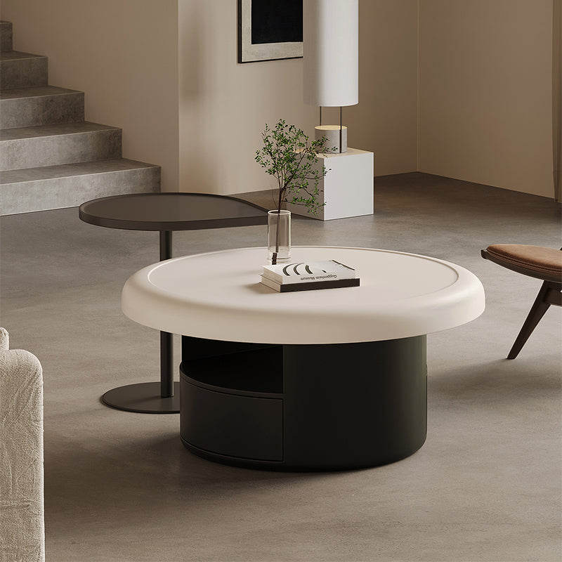 Contemporary Cocktail Table Round Pedestal Coffee Cocktail Table