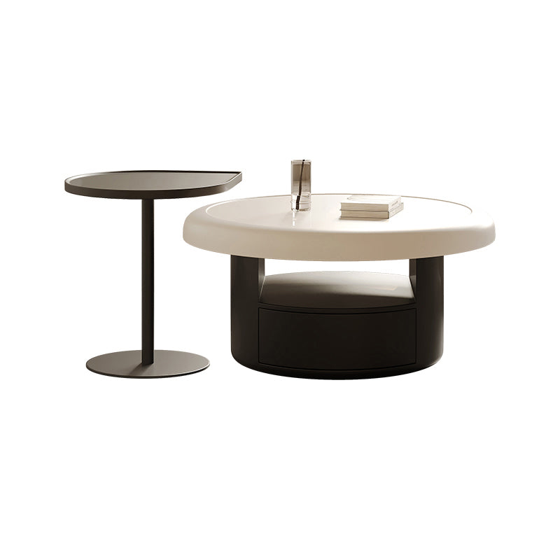Contemporary Cocktail Table Round Pedestal Coffee Cocktail Table