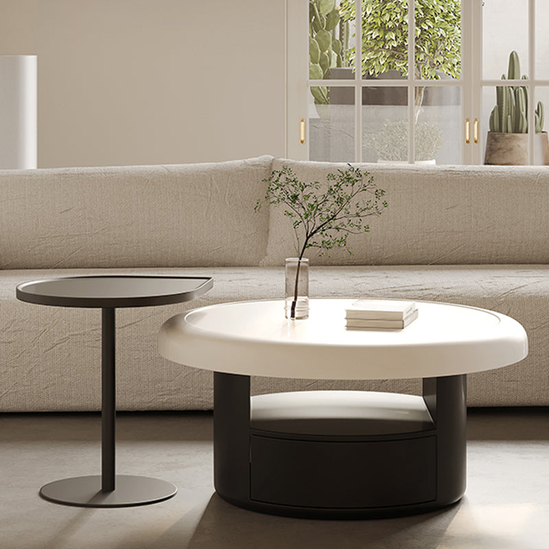Contemporary Cocktail Table Round Pedestal Coffee Cocktail Table