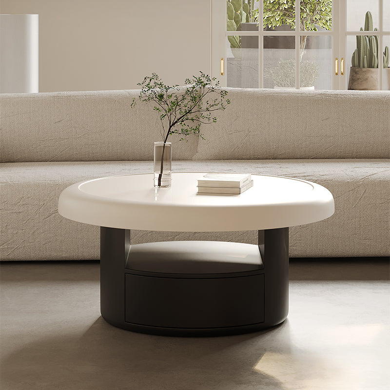 Contemporary Cocktail Table Round Pedestal Coffee Cocktail Table
