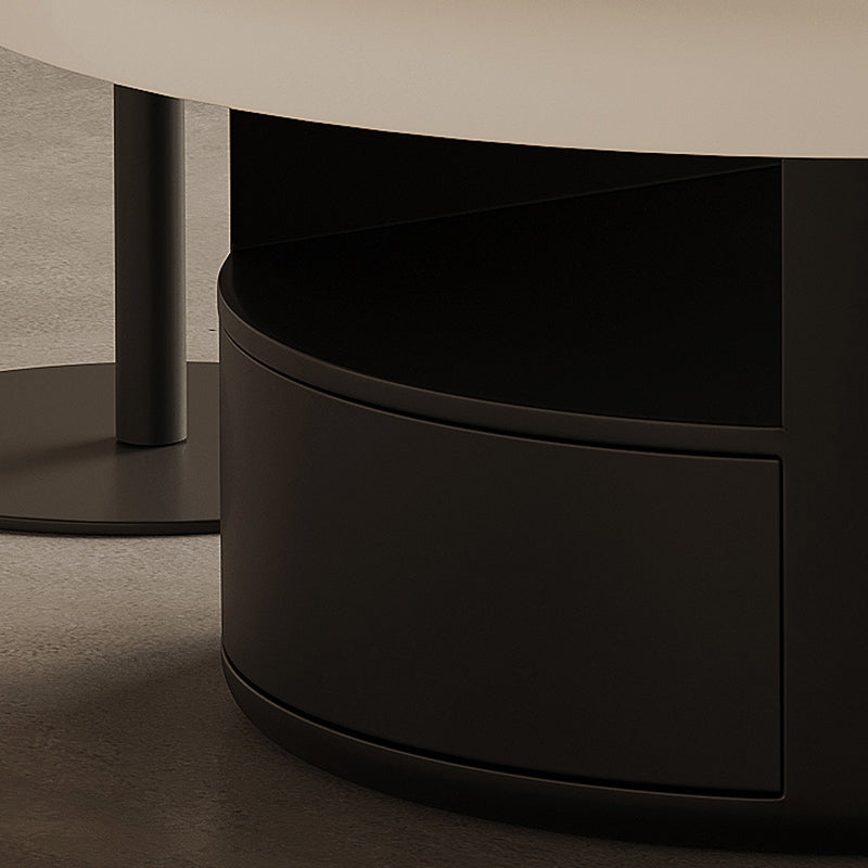 Contemporary Cocktail Table Round Pedestal Coffee Cocktail Table
