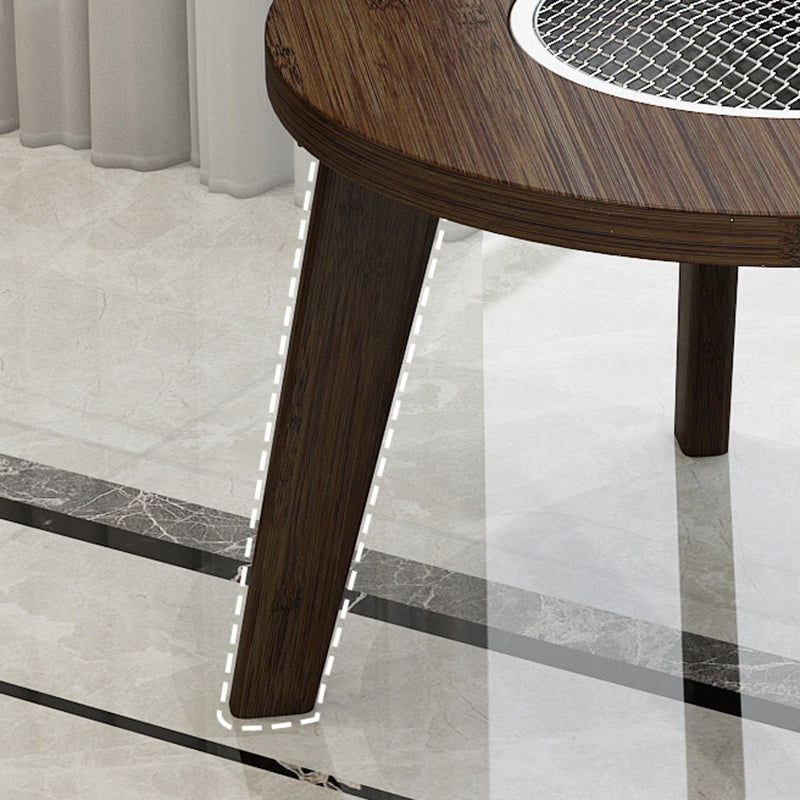 Farmhouse 4 Legs Walnut Table Solid Wood Cocktail Table for Living Room
