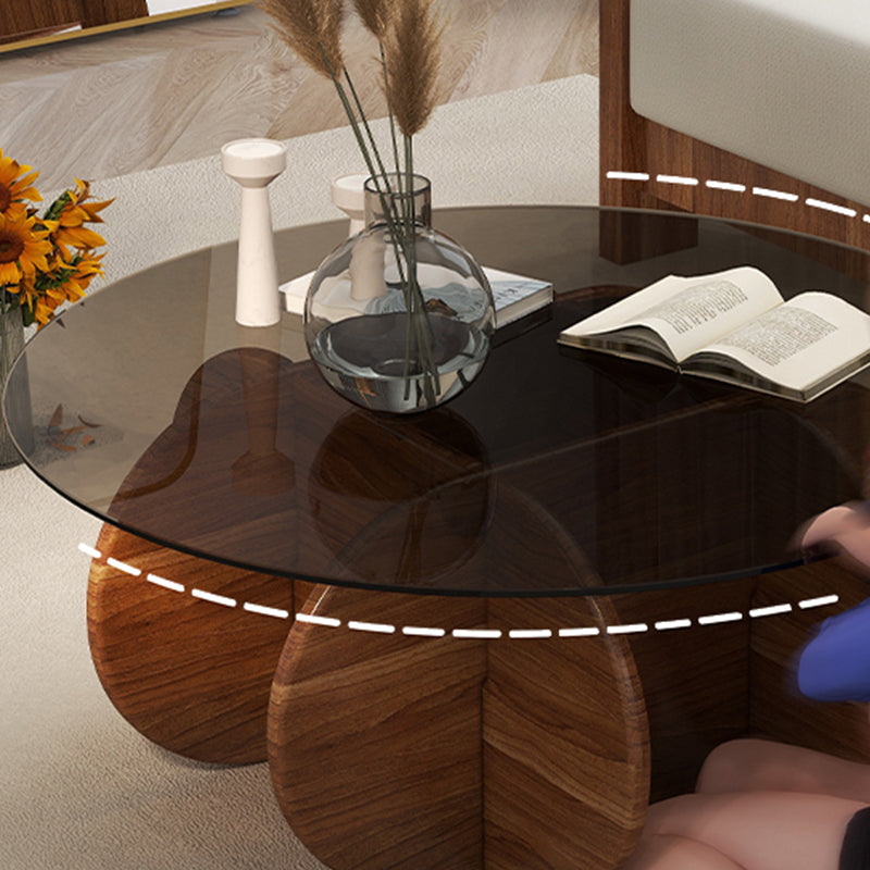 Glass Top Coffee Cocktail Table Modern Round Coffee or End Table