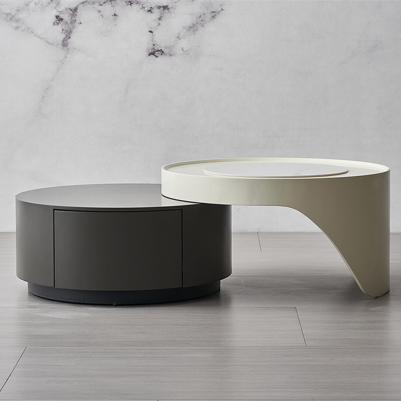 Wood Coffee Cocktail Table with Tray Top Abstract Coffee or End Table with Storage