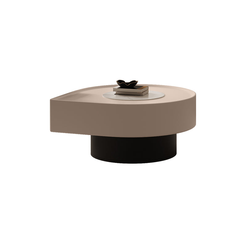 Contemporary Cocktail Table Pedestal Stone Coffee Cocktail Table