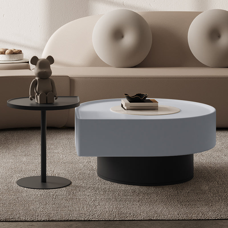 Contemporary Cocktail Table Pedestal Stone Coffee Cocktail Table