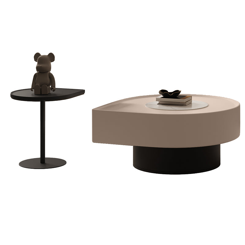 Contemporary Cocktail Table Pedestal Stone Coffee Cocktail Table