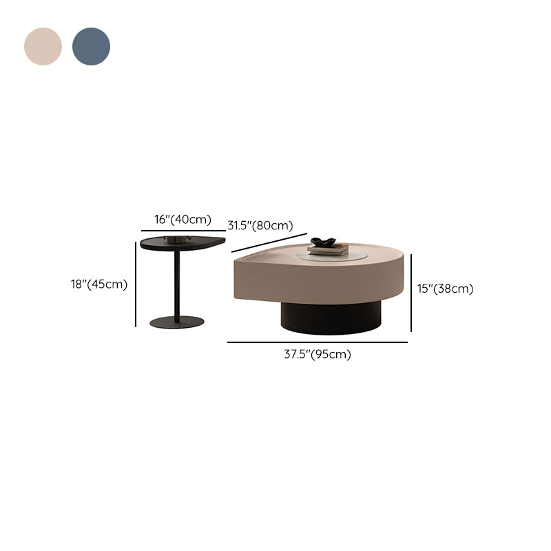 Contemporary Cocktail Table Pedestal Stone Coffee Cocktail Table