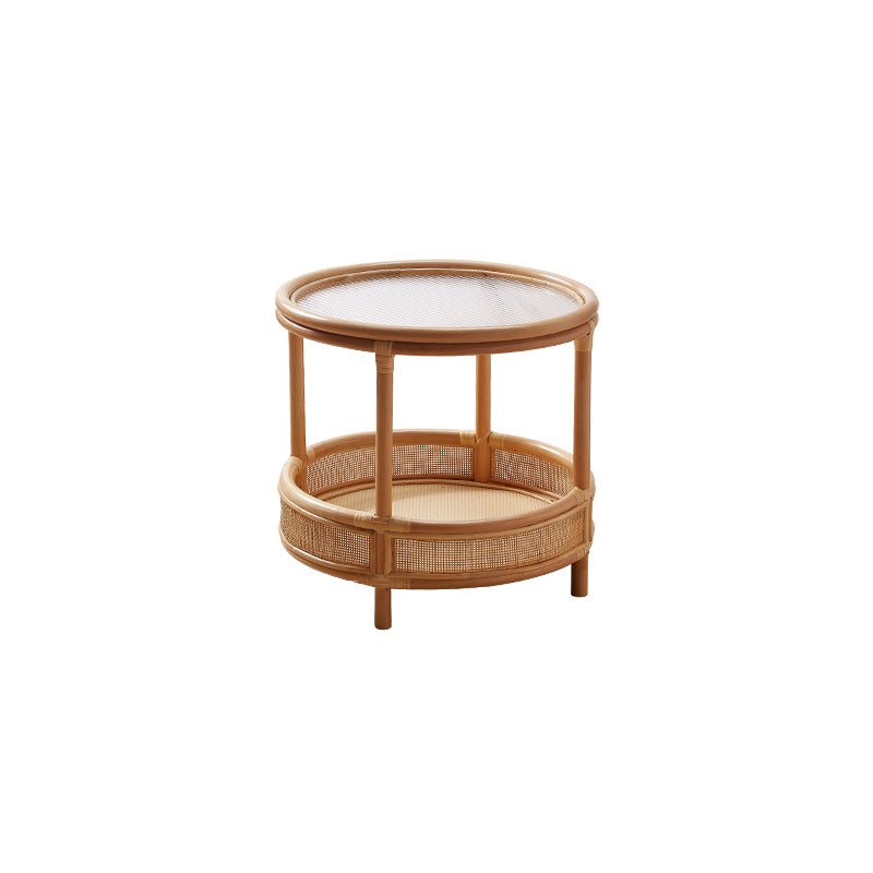 Tropical Cocktail Table Storage Round 4 Legs Coffee Cocktail Table