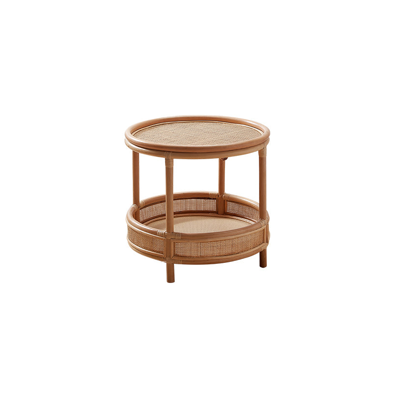 Tropical Cocktail Table Storage Round 4 Legs Coffee Cocktail Table