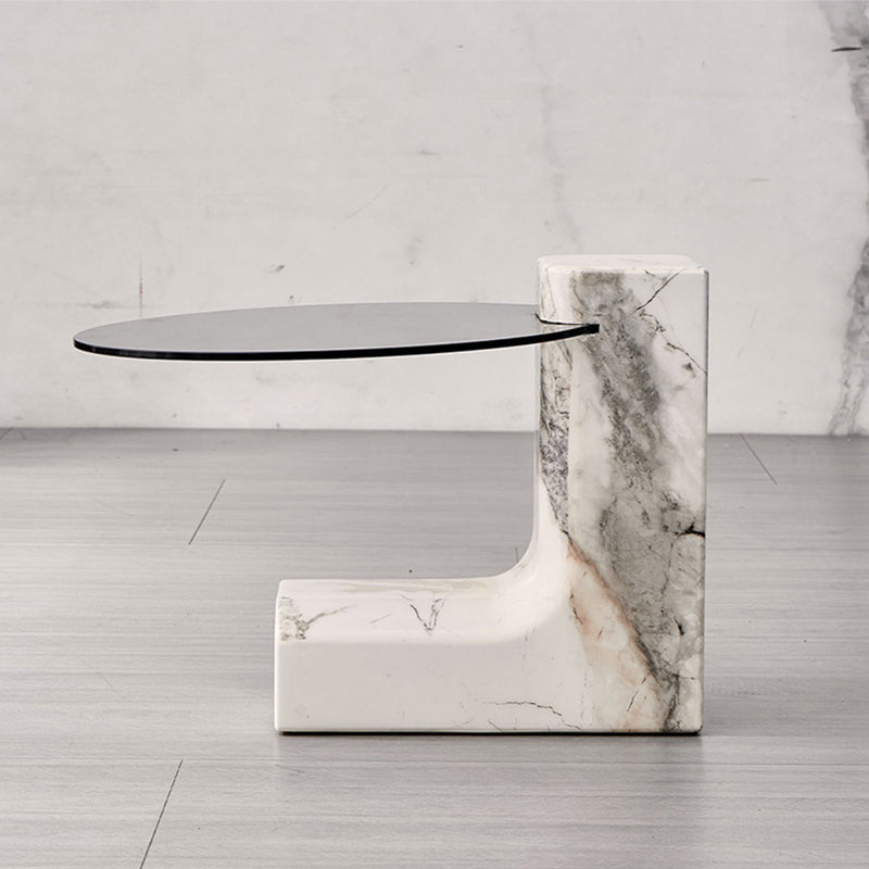 Marble Coffee Cocktail Table Contemporary 3 Legs Coffee or End Table