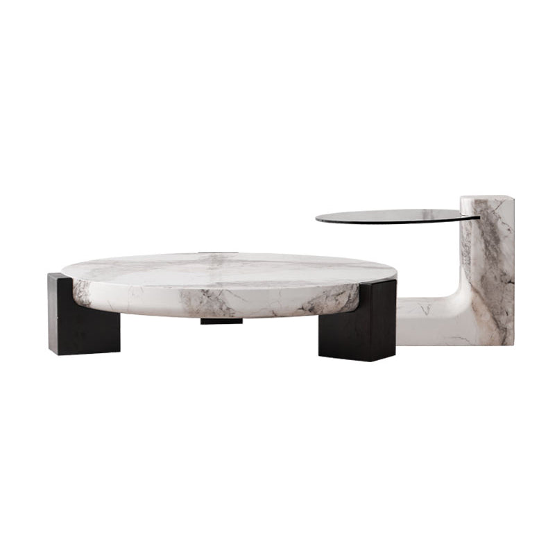 Marble Coffee Cocktail Table Contemporary 3 Legs Coffee or End Table