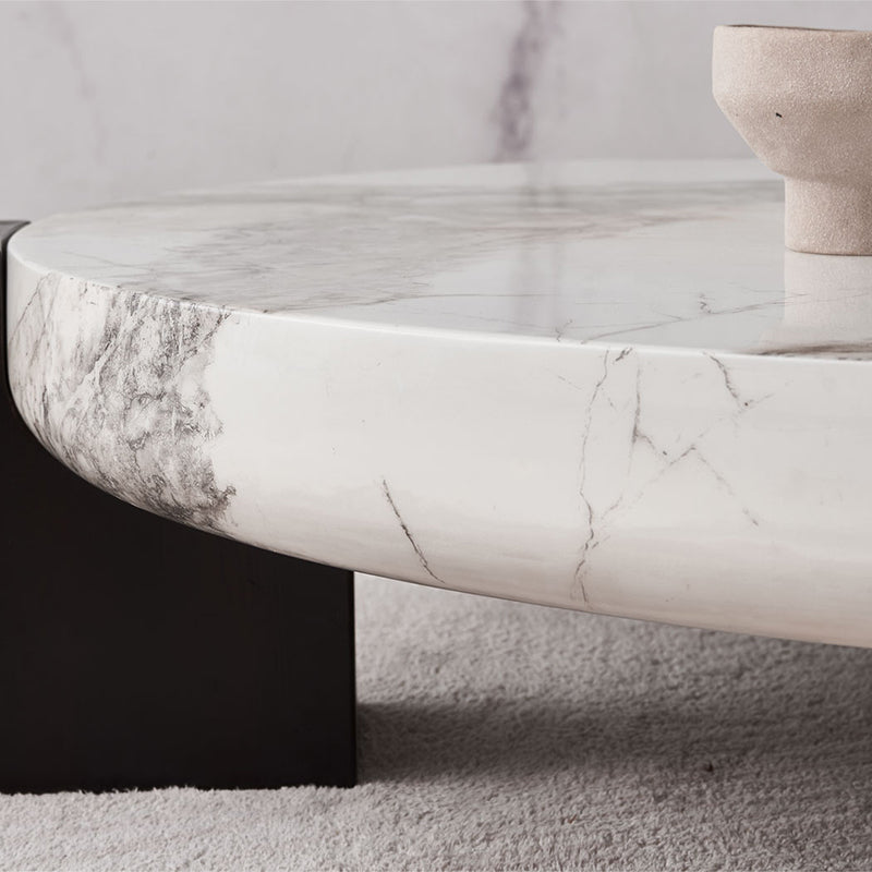 Marble Coffee Cocktail Table Contemporary 3 Legs Coffee or End Table