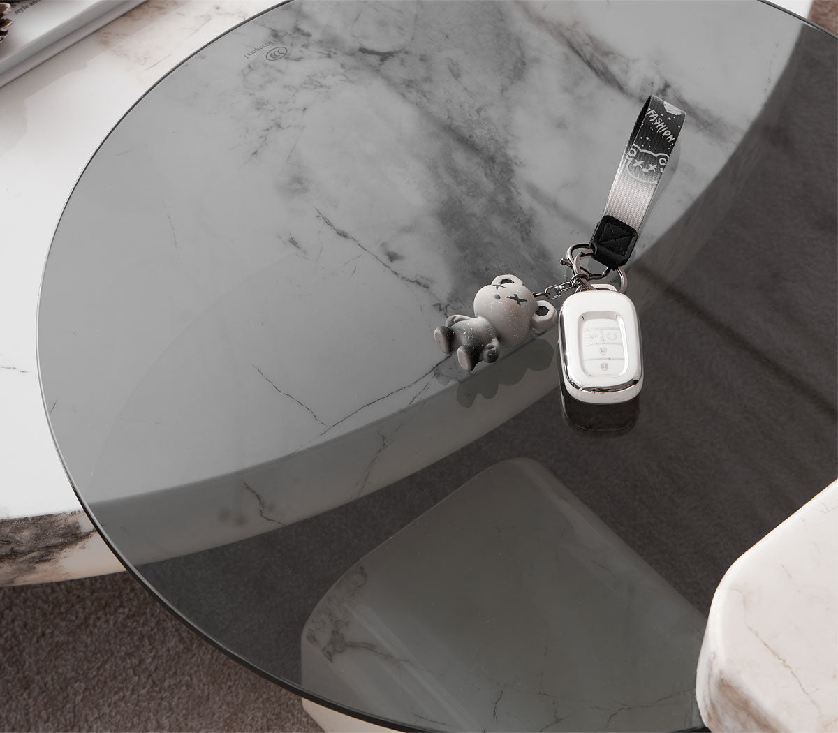 Marble Coffee Cocktail Table Contemporary 3 Legs Coffee or End Table