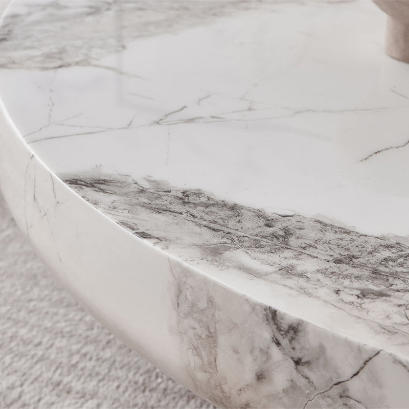 Marble Coffee Cocktail Table Contemporary 3 Legs Coffee or End Table