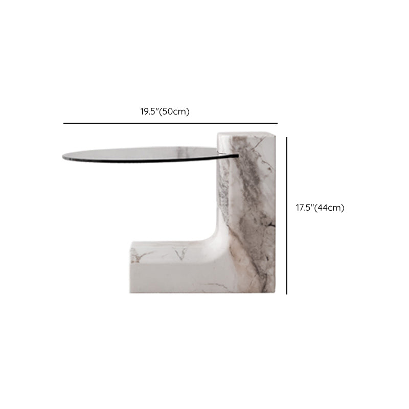 Marble Coffee Cocktail Table Contemporary 3 Legs Coffee or End Table