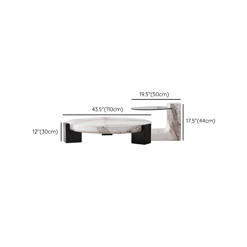 Marble Coffee Cocktail Table Contemporary 3 Legs Coffee or End Table