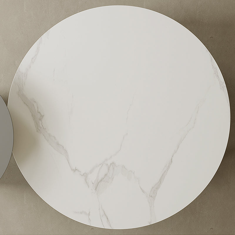 Contemporary Cocktail Table Round Stone Coffee Cocktail Table