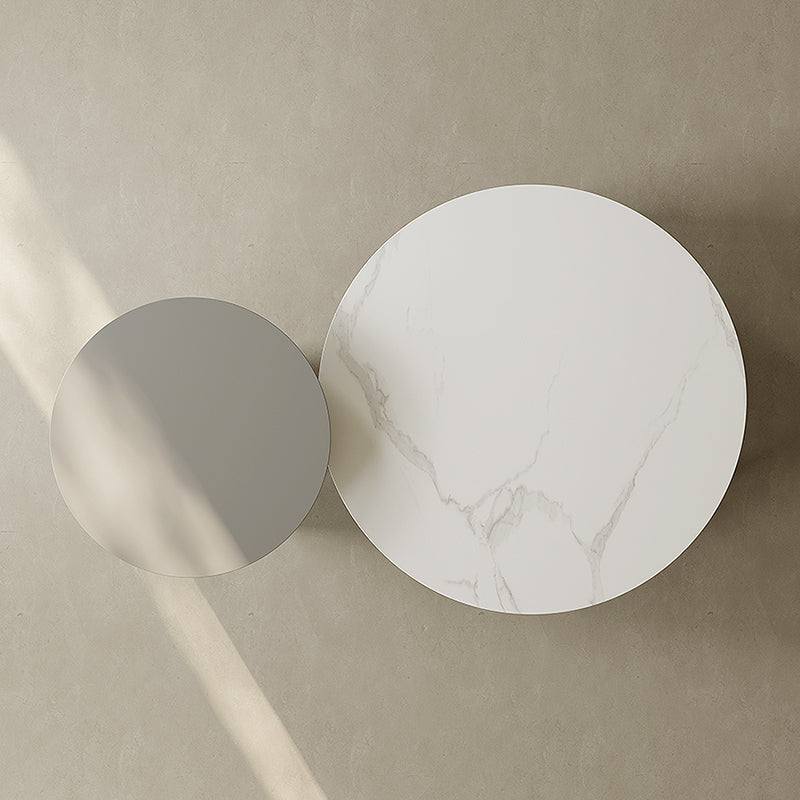 Contemporary Cocktail Table Round Stone Coffee Cocktail Table