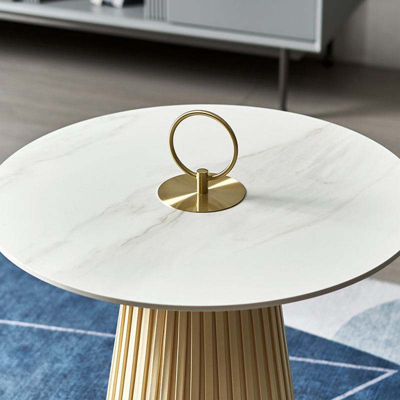 Round Slate Coffee Cocktail Table Abstract Coffee or End Table