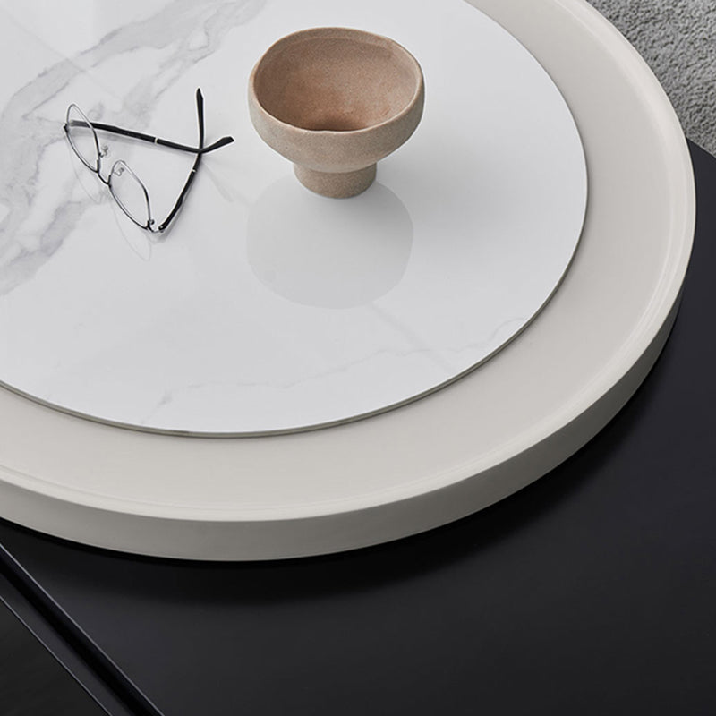 Wood Coffee Cocktail Table Abstract Coffee or End Table with 4 Storage Drawers