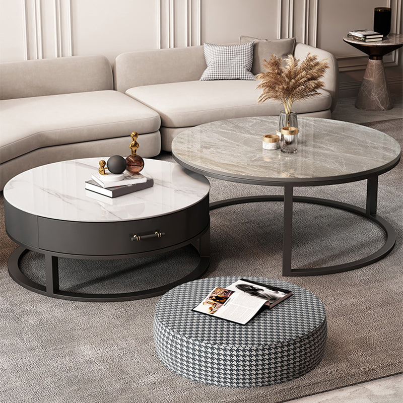 Slate Coffee Cocktail Table Frame Coffee or End Table with Storage Drawers