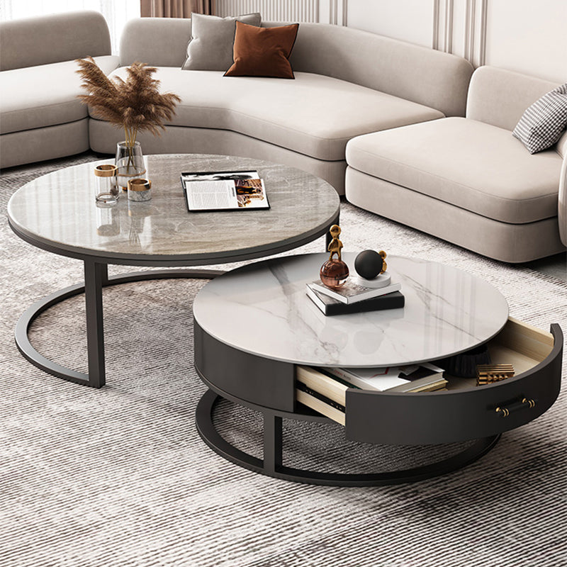Slate Coffee Cocktail Table Frame Coffee or End Table with Storage Drawers