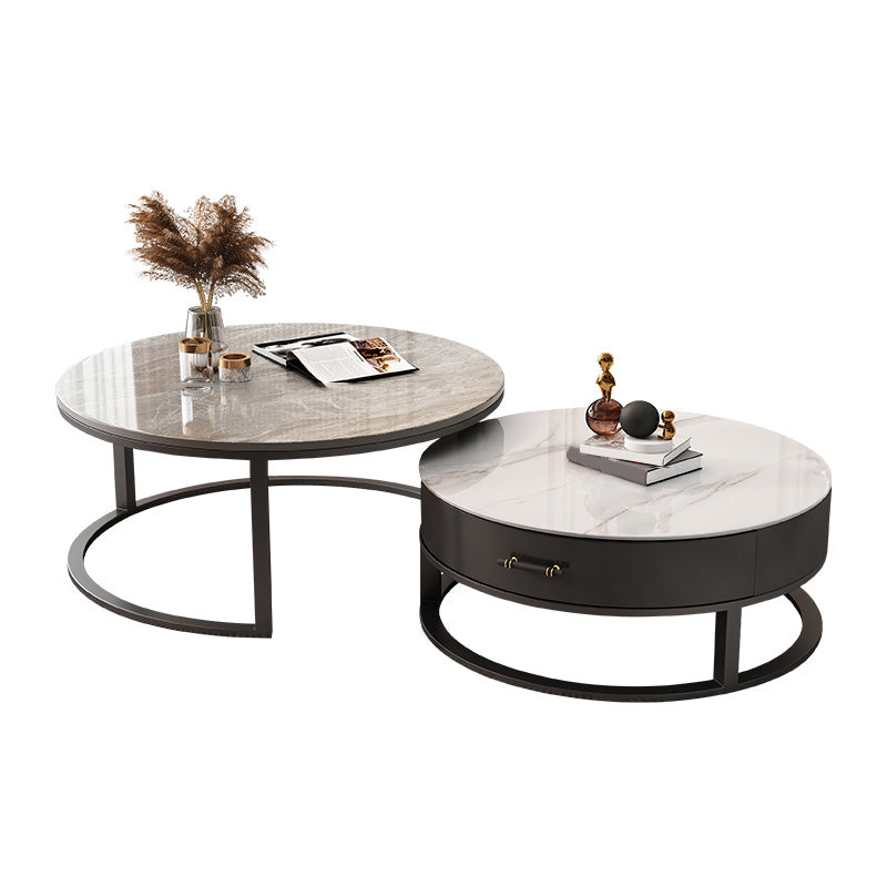 Slate Coffee Cocktail Table Frame Coffee or End Table with Storage Drawers