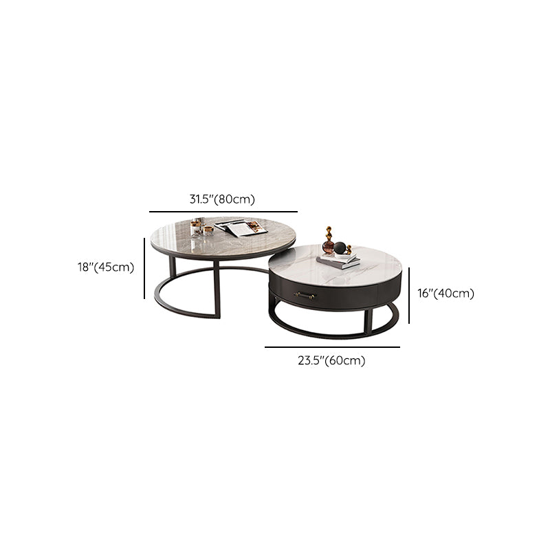 Slate Coffee Cocktail Table Frame Coffee or End Table with Storage Drawers