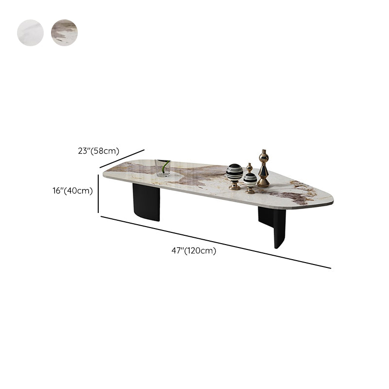 15"H Contemporary Cocktail Table Stone Sled Coffee Cocktail Table