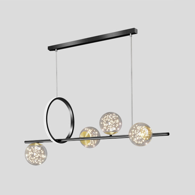 4/5-Light Golden/Black Kitchen Island Lighting LED Modernism Island Pendant Lighting