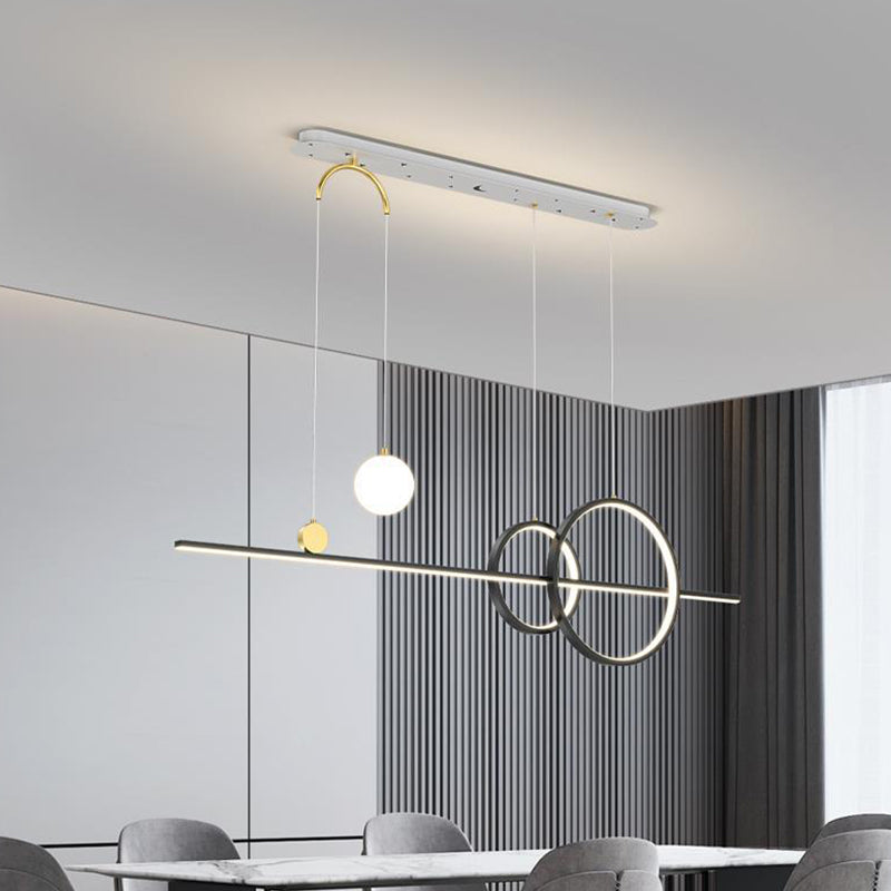 5-Light Modernism Kitchen Island Lighting Golden/Black/Blue LED Island Pendant Lighting