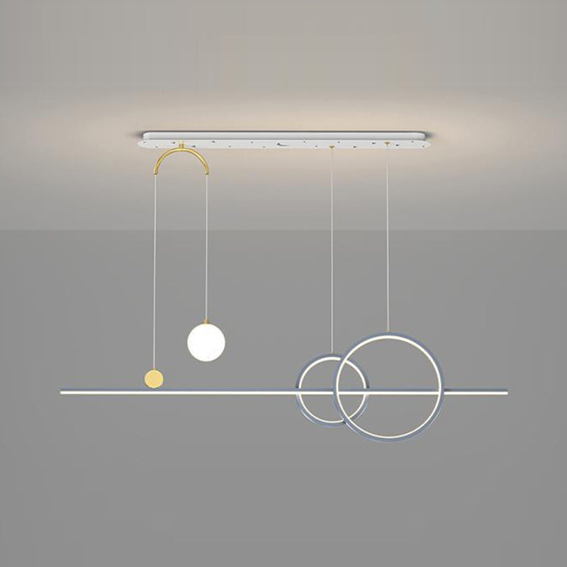 5-Light Modernism Kitchen Island Lighting Golden/Black/Blue LED Island Pendant Lighting