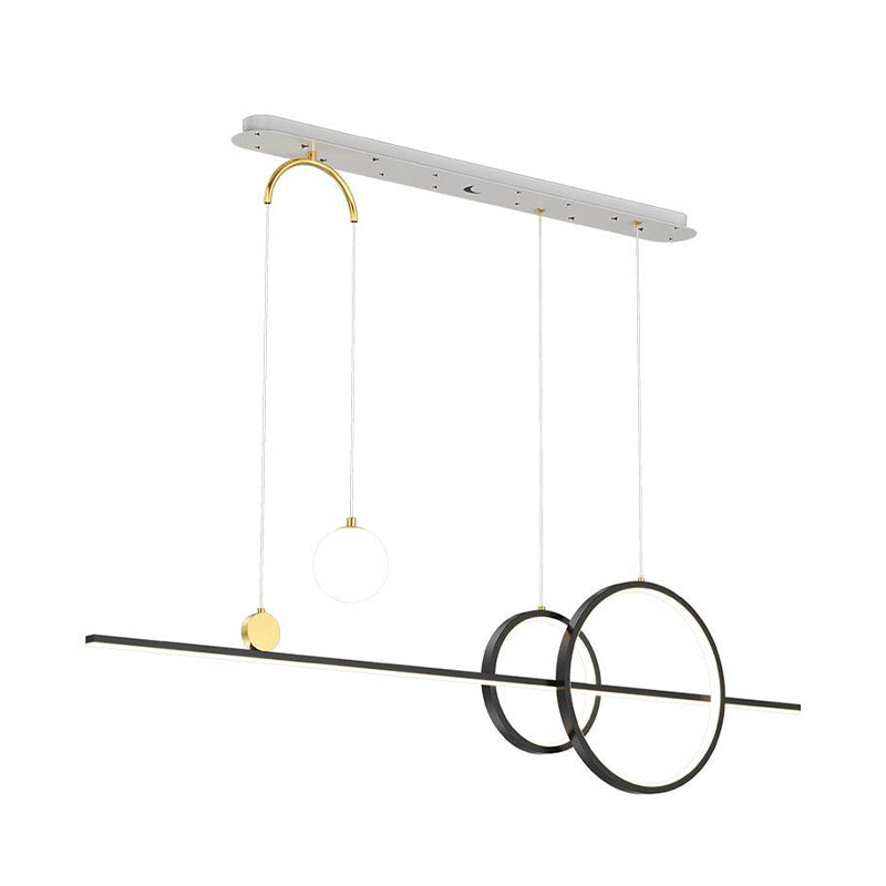 5-Light Modernism Kitchen Island Lighting Golden/Black/Blue LED Island Pendant Lighting