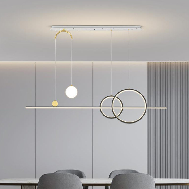 5-Light Modernism Kitchen Island Lighting Golden/Black/Blue LED Island Pendant Lighting