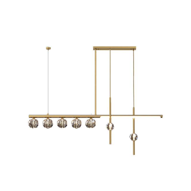 5/6/7/8-Light Kitchen Island Lighting Golden Modern LED Island Pendant Lighting