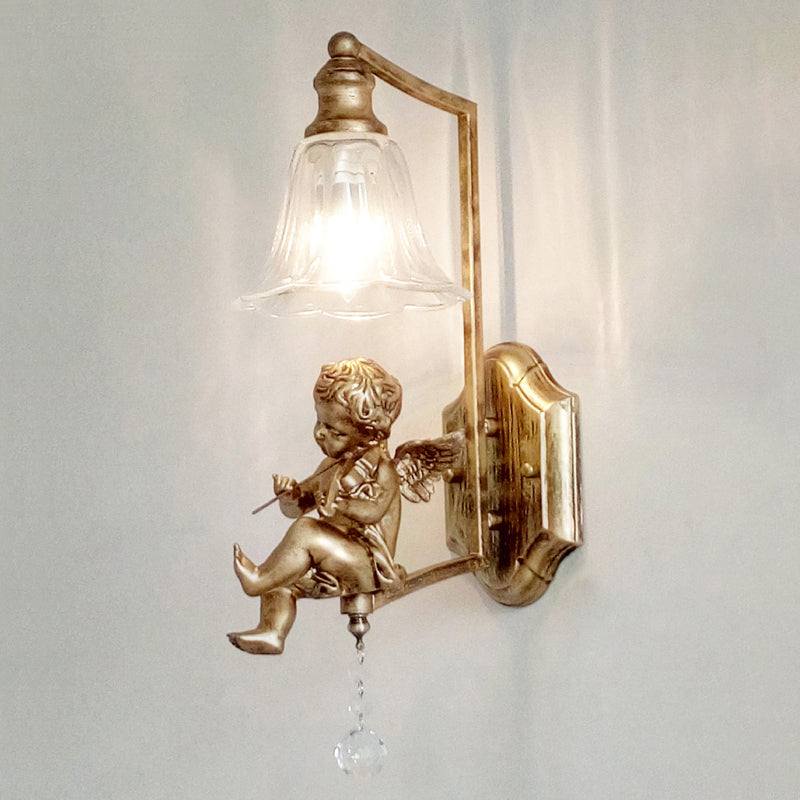 Glass Shade Wall Mounted Light Fixture 1-Light Modernism Wall Mounted Sconce